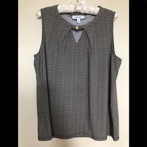 NINE WEST PATTERED SLEEVELESS BLOUSE